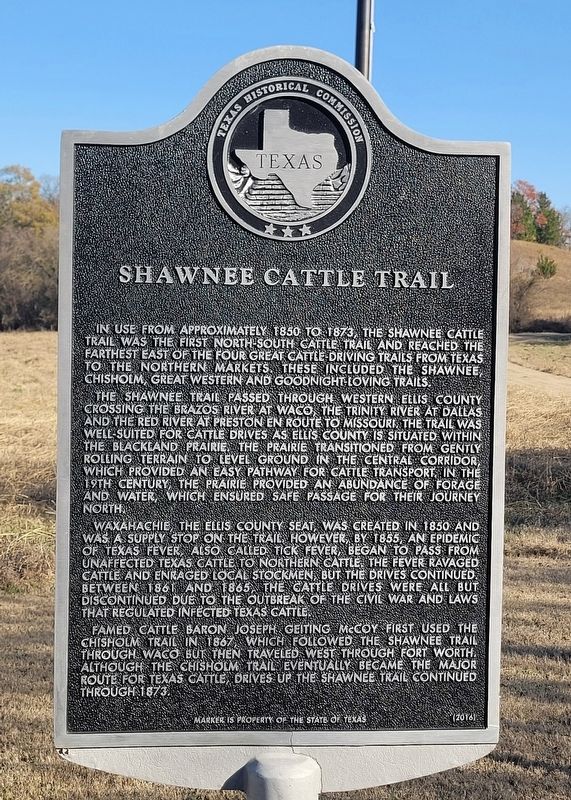 Shawnee Cattle Trail Marker. Click for full size. Shawnee Cattle Trail Marker image. Click for full size.