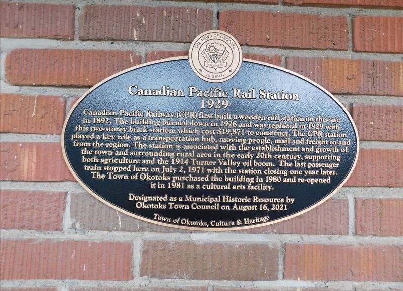 Canadian Pacific Rail Station Marker. Click for full size. Canadian Pacific Rail Station Marker image. Click for full size.