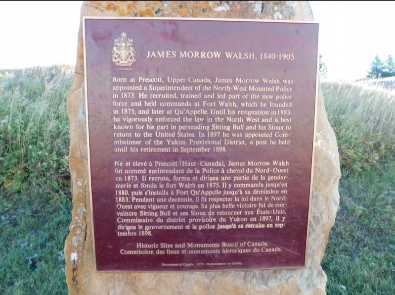 James Morrow Walsh Marker. Click for full size. James Morrow Walsh Marker image. Click for full size.