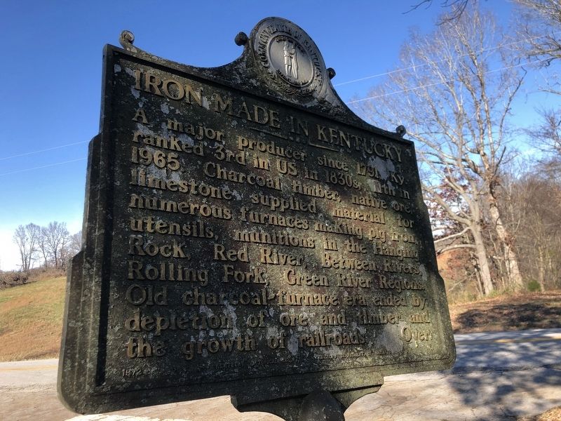 Iron Made in Kentucky side of marker. Click for full size. Iron Made in Kentucky side of marker image. Click for full size.