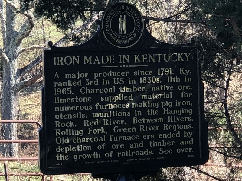 Iron Made in Kentucky side of marker image. Click for full size.