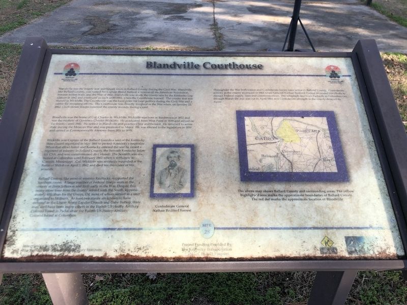 Blandville Courthouse Marker. Click for full size. Blandville Courthouse Marker image. Click for full size.