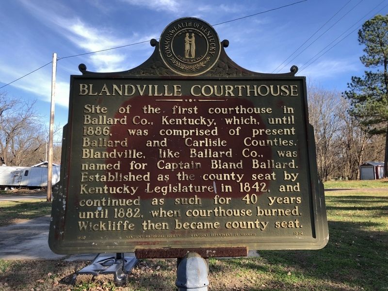 Blandville Courthouse Marker. Click for full size. Blandville Courthouse Marker image. Click for full size.