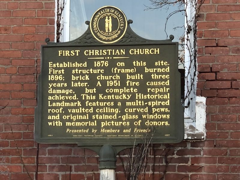 First Christian Church Marker. Click for full size. First Christian Church Marker image. Click for full size.