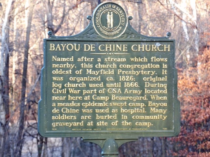 Bayou de Chine Church Marker. Click for full size. Bayou de Chine Church Marker image. Click for full size.