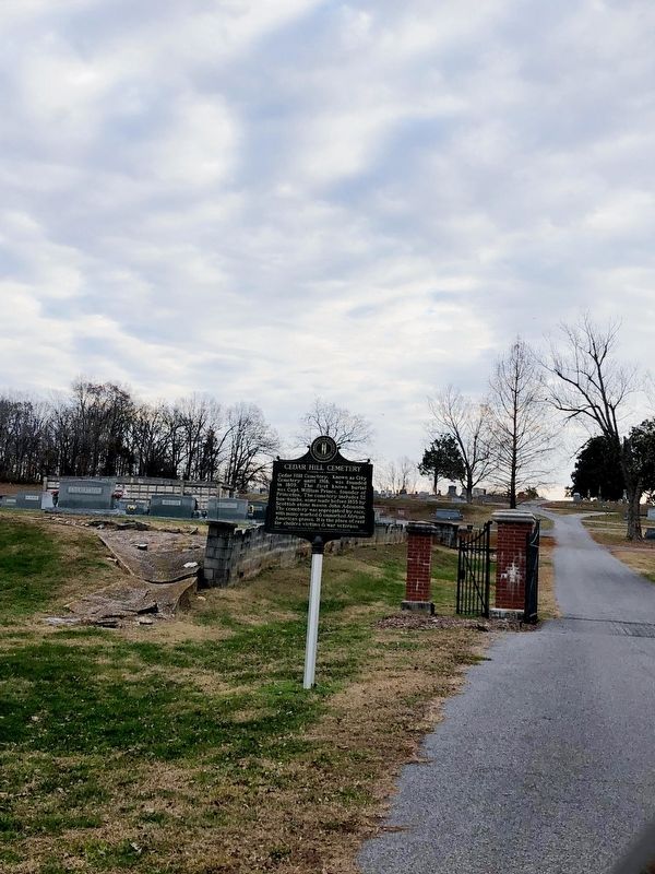 Cedar Hill Cemetery Marker. Click for full size. Cedar Hill Cemetery Marker image. Click for full size.