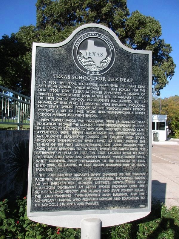 Texas School for the Deaf Marker. Click for full size. Texas School for the Deaf Marker image. Click for full size.