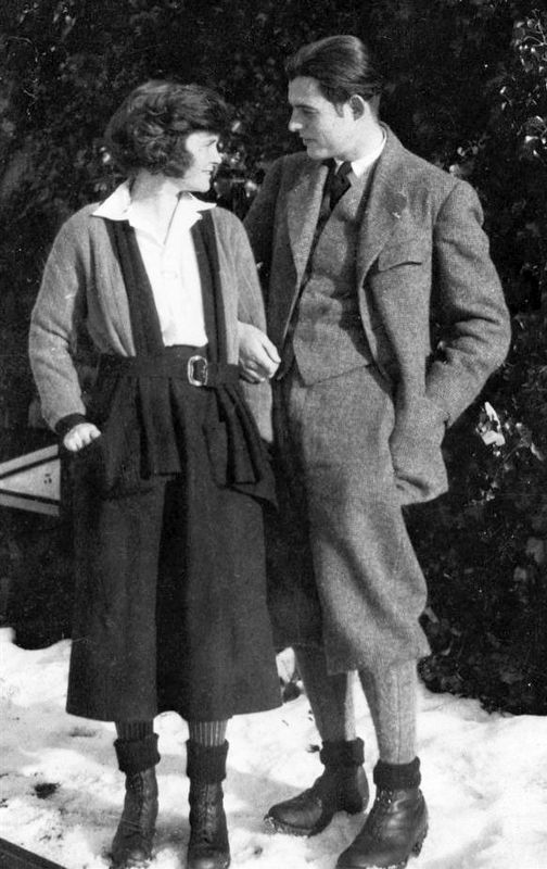 Hadley and Ernest Hemingway, Switzerland 1922 image. Click for full size.