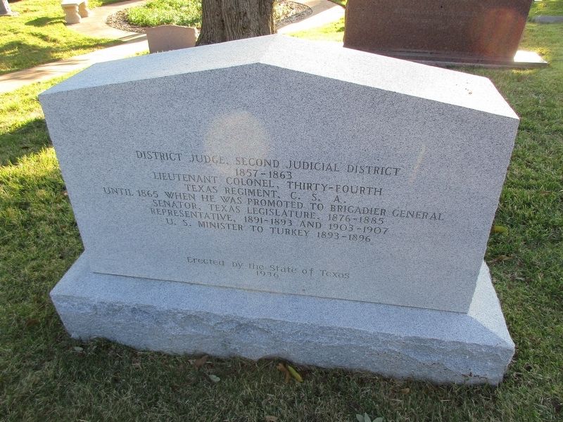 Gen. Alexander Watkins Terrell Marker. Click for full size. Gen. Alexander Watkins Terrell Marker image. Click for full size.