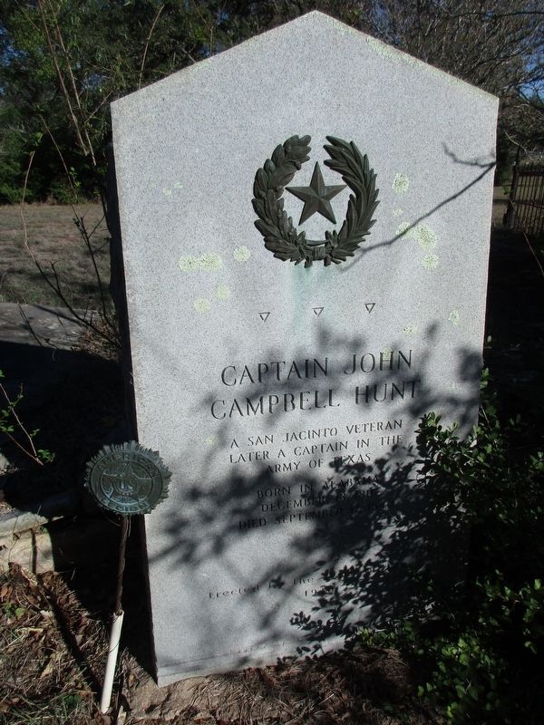 Captain John Campbell Hunt Marker. Click for full size. Captain John Campbell Hunt Marker image. Click for full size.