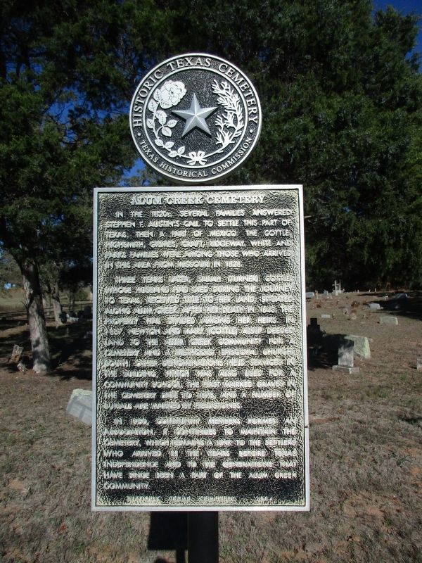 Alum Creek Cemetery Marker. Click for full size. Alum Creek Cemetery Marker image. Click for full size.
