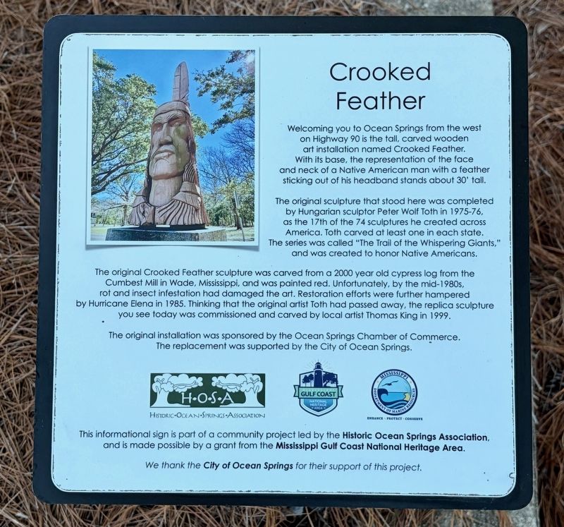 Crooked Feather Marker. Click for full size. Crooked Feather Marker image. Click for full size.