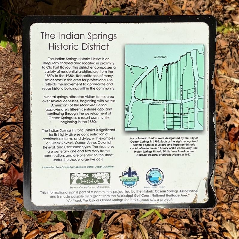 The Indian Springs Historic District Marker. Click for full size. The Indian Springs Historic District Marker image. Click for full size.