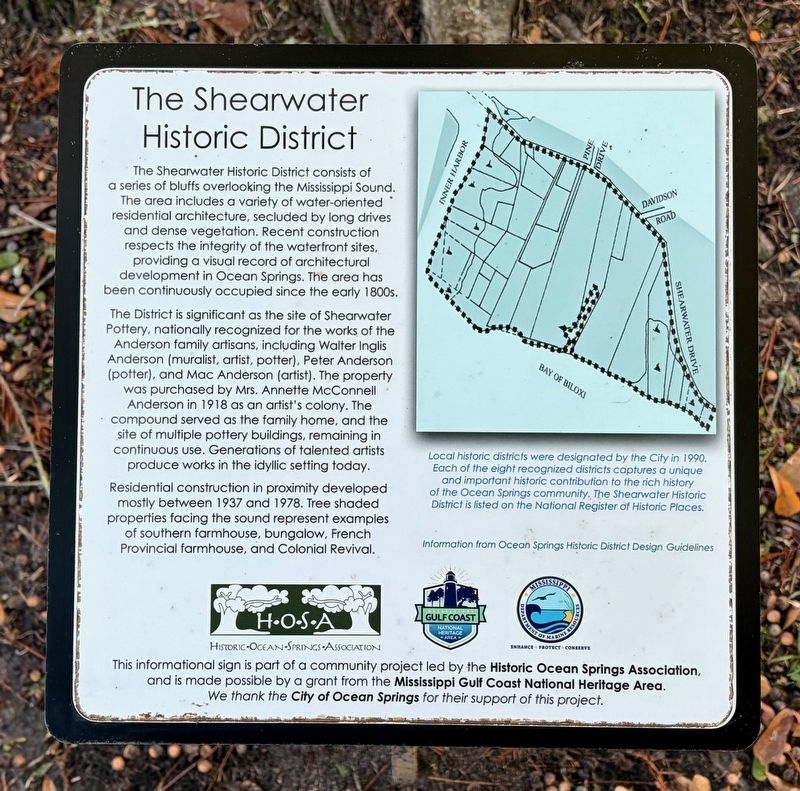 The Shearwater Historic District Marker. Click for full size. The Shearwater Historic District Marker image. Click for full size.