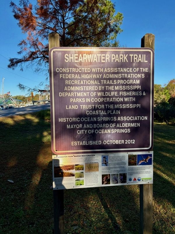 Shearwater Park Trail sign.. Click for full size. Shearwater Park Trail sign. image. Click for full size.
