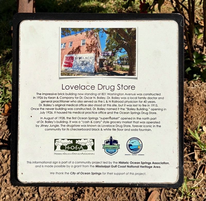 Lovelace Drug Store Marker image. Click for full size.
