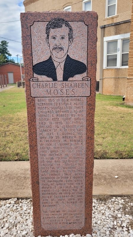 Charlie Shaheen Moses Marker - Reverse Side. Click for full size. Charlie Shaheen Moses Marker - Reverse Side image. Click for full size.