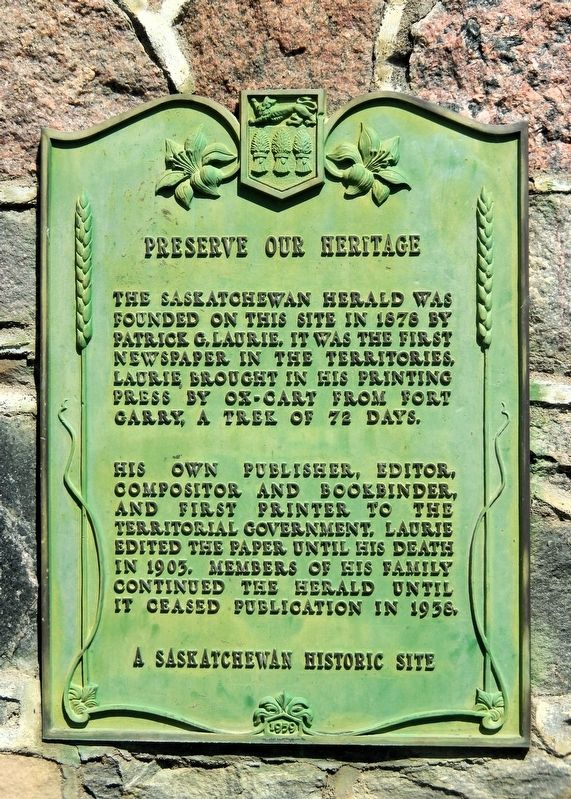 The Saskatchewan Herald Marker. Click for full size. The Saskatchewan Herald Marker image. Click for full size.