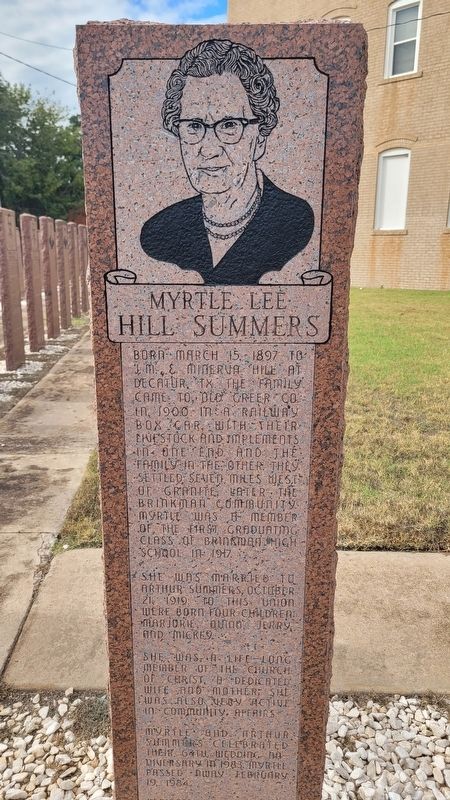 Myrtle Lee Hill Summers Marker - Reverse Side. Click for full size. Myrtle Lee Hill Summers Marker - Reverse Side image. Click for full size.