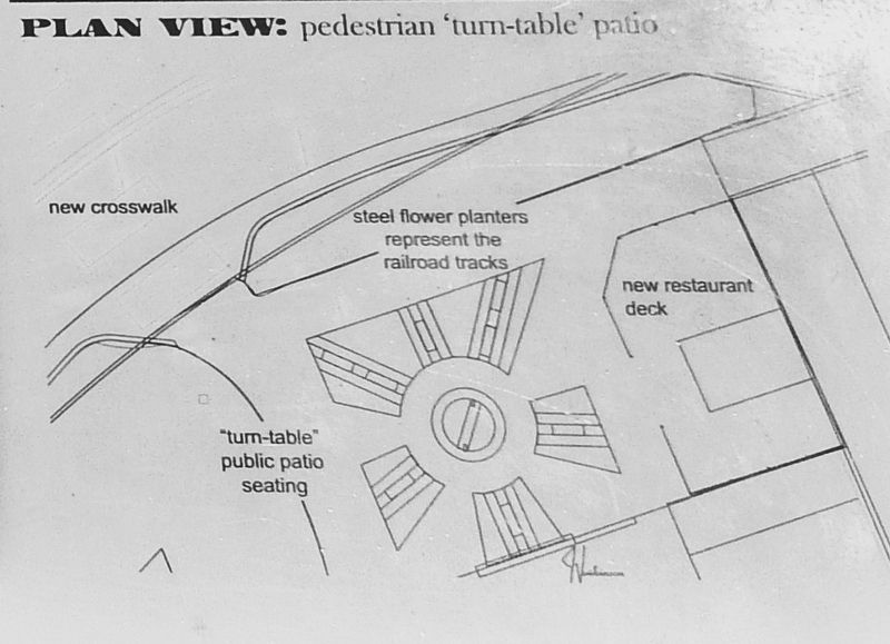 Marker detail: Pedestrian "Turn-Table" Patio. Click for full size. Marker detail: Pedestrian "Turn-Table" Patio image. Click for full size.