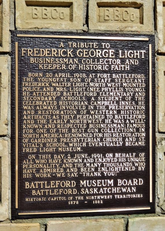 A Tribute to Frederick George Light Marker. Click for full size. A Tribute to Frederick George Light Marker image. Click for full size.