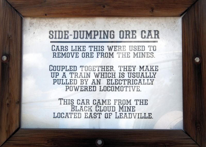 Side-Dumping Ore Car Marker. Click for full size. Side-Dumping Ore Car Marker image. Click for full size.