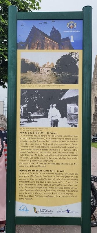 Nuit du 5 au 6 juin 1944 - 23 heures / Night of the 5th to the 6 June 1944 - 11 p.m. Marker. Click for full size. Nuit du 5 au 6 juin 1944 - 23 heures / Night of the 5th to the 6 June 1944 - 11 p.m. Marker image. Click for full size.