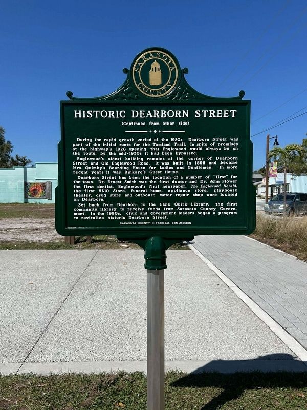 Historic Dearborn Street Marker. Click for full size. Historic Dearborn Street Marker image. Click for full size.