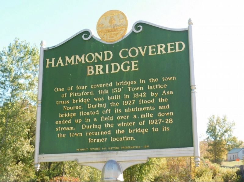 Hammond Covered Bridge Marker. Click for full size. Hammond Covered Bridge Marker image. Click for full size.