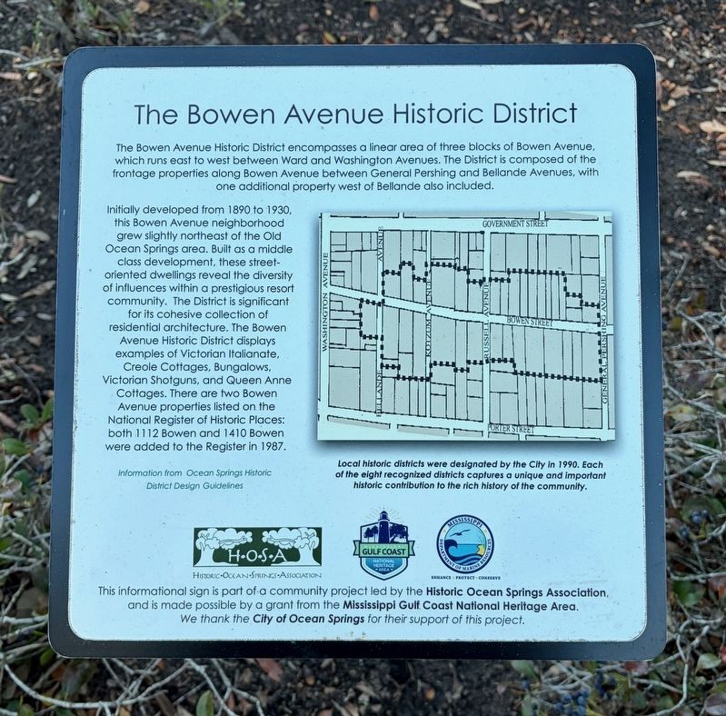 The Bowen Avenue Historic District Marker image. Click for full size.