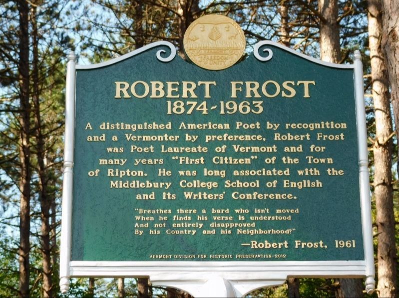 Robert Frost Marker. Click for full size. Robert Frost Marker image. Click for full size.