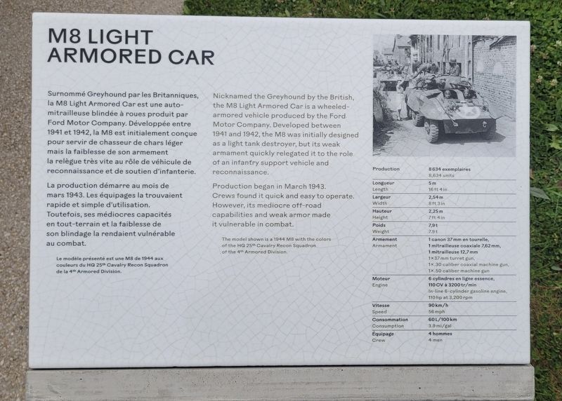 M8 Light Armored Car Marker. Click for full size. M8 Light Armored Car Marker image. Click for full size.