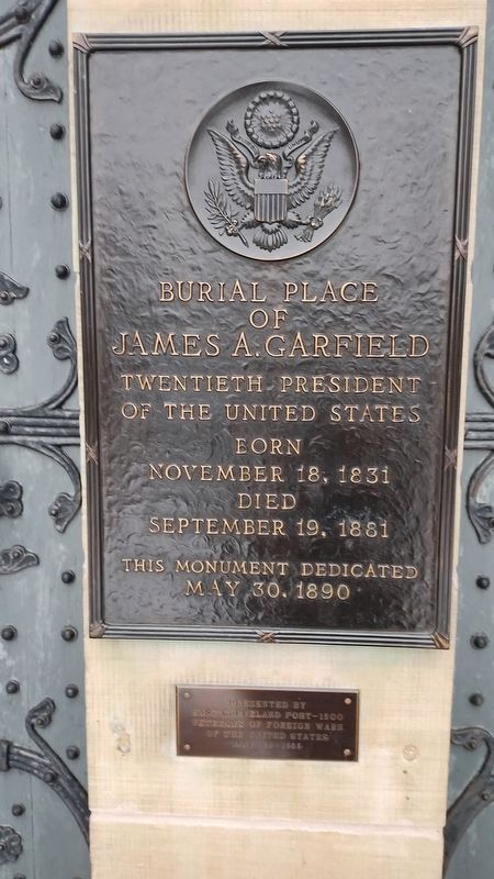 Burial Place of James A. Garfield Marker image. Click for full size.
