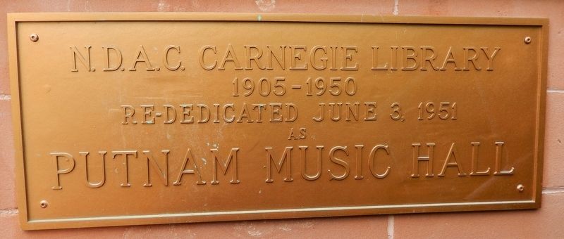 N.D.A.C. Carnegie Library Marker image. Click for full size.
