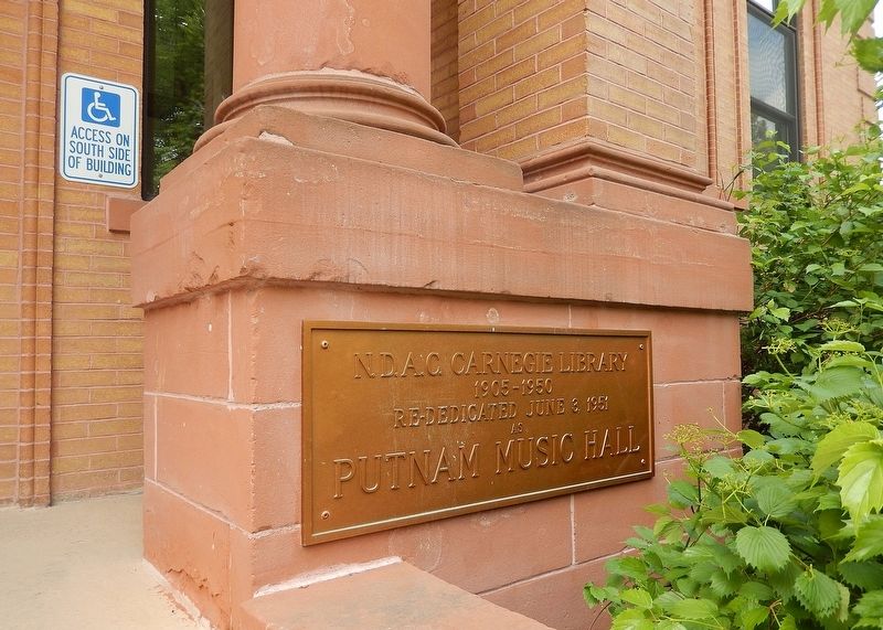 N.D.A.C. Carnegie Library Marker image. Click for full size.