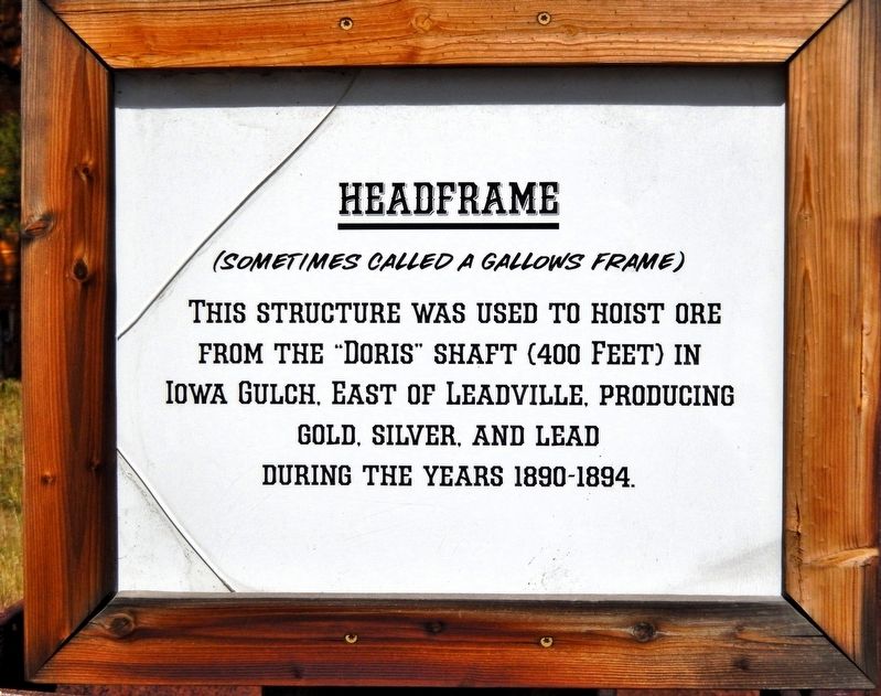 Headframe Marker. Click for full size. Headframe Marker image. Click for full size.