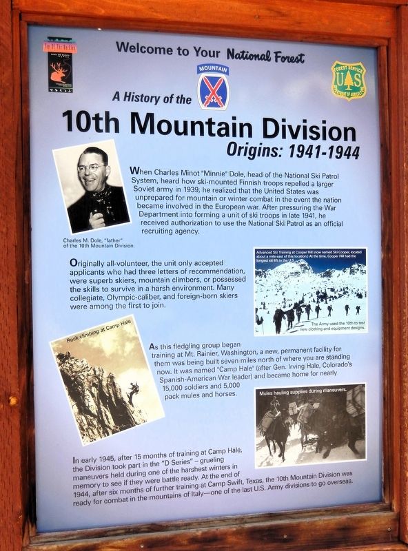 A History of the 10th Mountain Division Marker image. Click for full size.