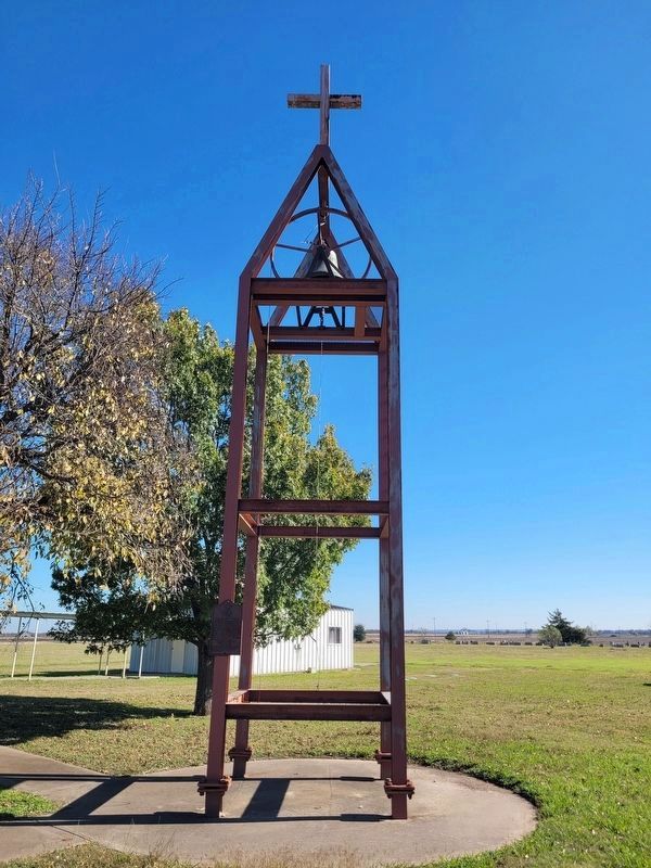 The view of the bell, bell tower and marker image. Click for full size.