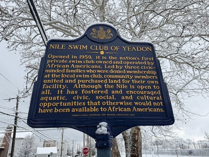 Nile Swim Club of Yeadon Marker image. Click for full size.