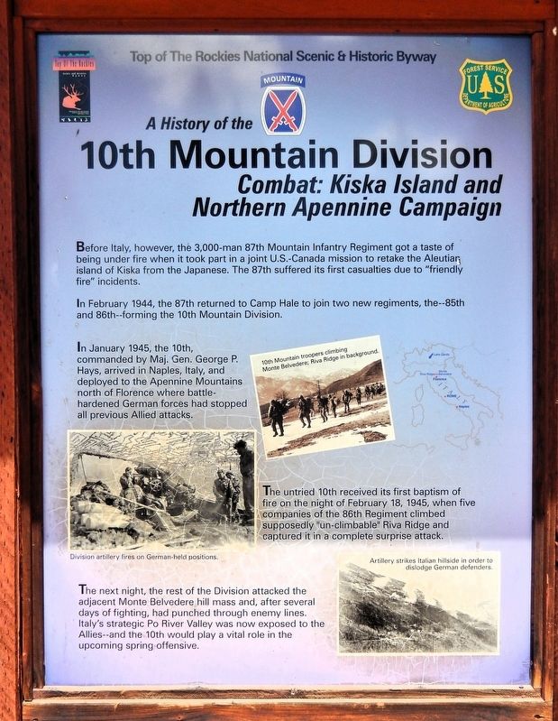A History of the 10th Mountain Division Marker image. Click for full size.