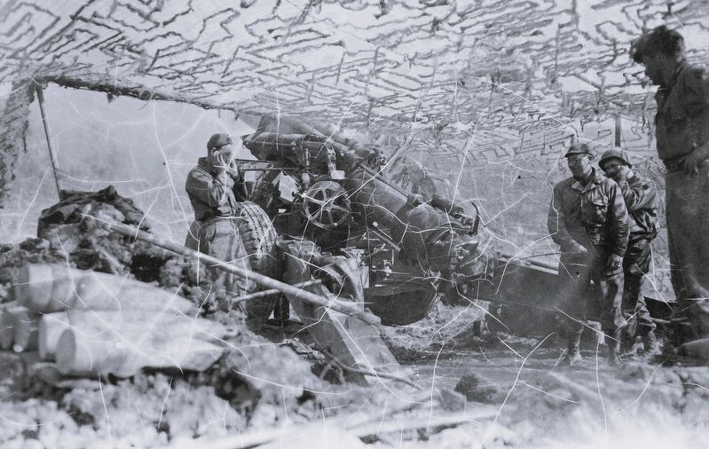 Marker detail: Division artillery fires on German-held positions image. Click for full size.