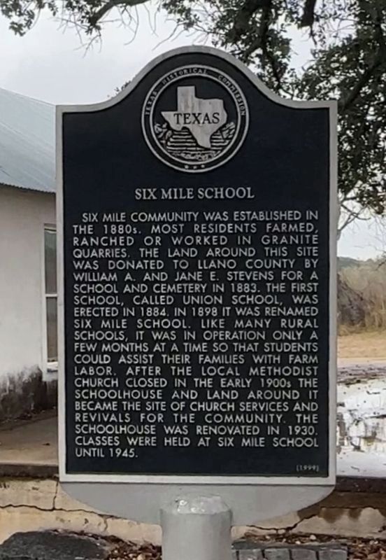 Six Mile School Marker image. Click for full size.