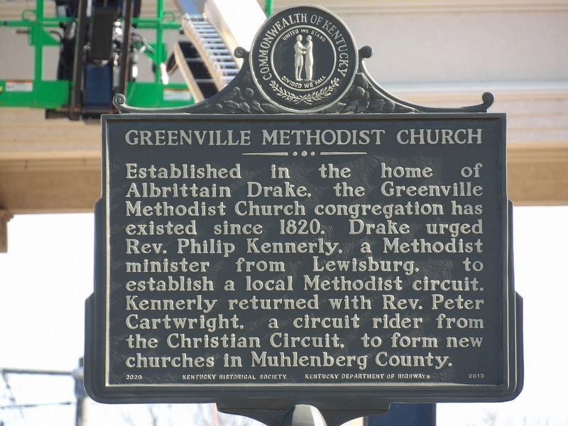 Greenville Methodist Church Marker, Side One image. Click for full size.