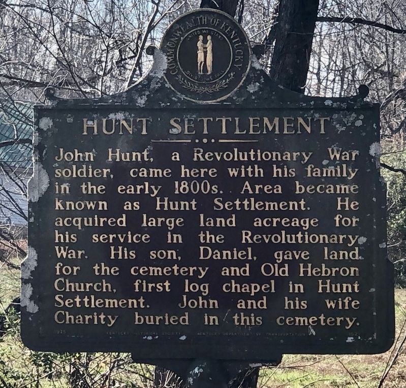 Hunt Settlement Marker. Click for full size. Hunt Settlement Marker image. Click for full size.