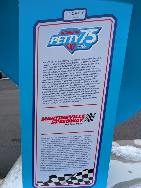 Petty 75 Years of Racing Marker image. Click for full size.