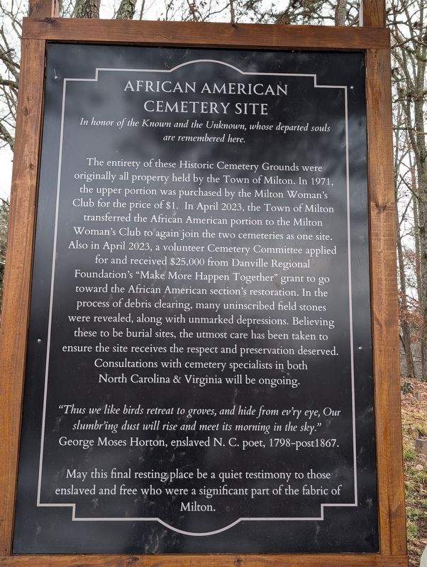African American Cemetery Site Marker image. Click for full size.