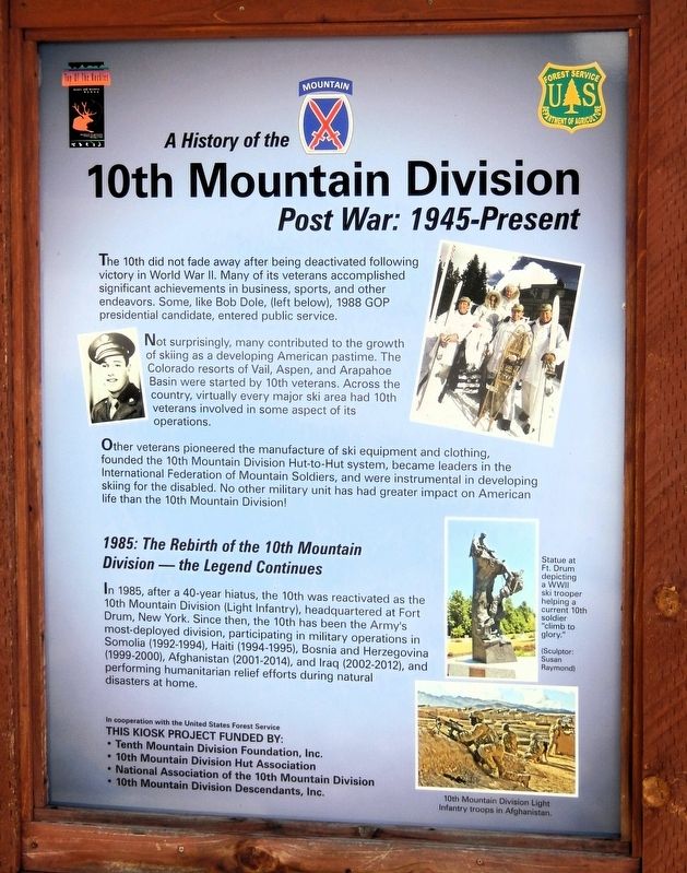 A History of the 10th Mountain Division Marker image. Click for full size.