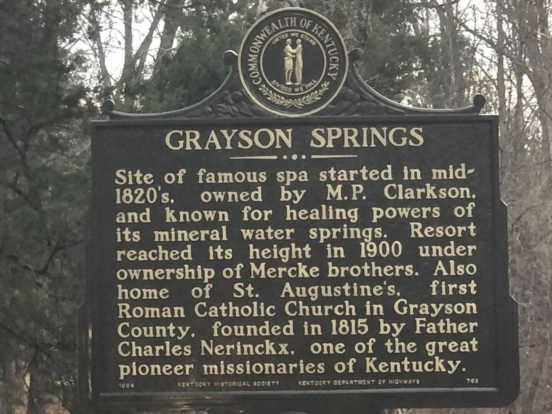 Grayson Springs Marker. Click for full size. Grayson Springs Marker image. Click for full size.