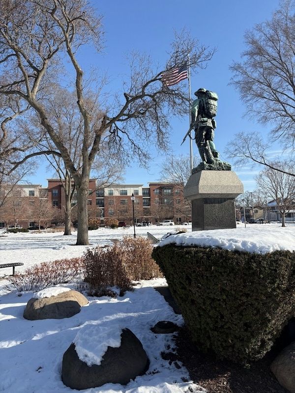 "Doughboy" statue in Burlington Square Park. Click for full size. "Doughboy" statue in Burlington Square Park image. Click for full size.