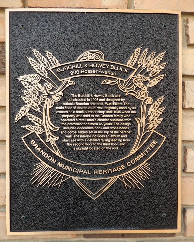 Burchill & Howey Block Marker image. Click for full size.